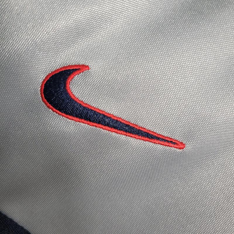 Camisa Retrô PSG Away Nike 2000/01 Masculino Cinza e Branco