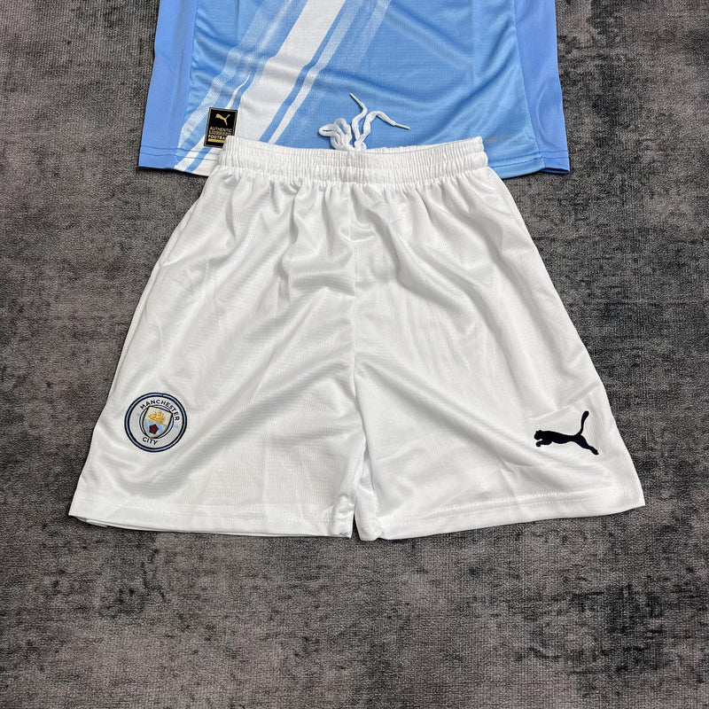 Conjunto Infantil Manchester City Titular 25/26 - Azul