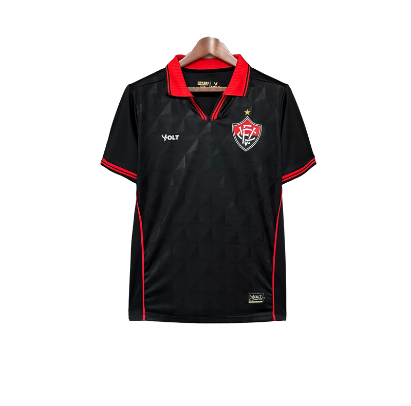 Camisa Vitória Reserva 25/26 - Preta e vermelho