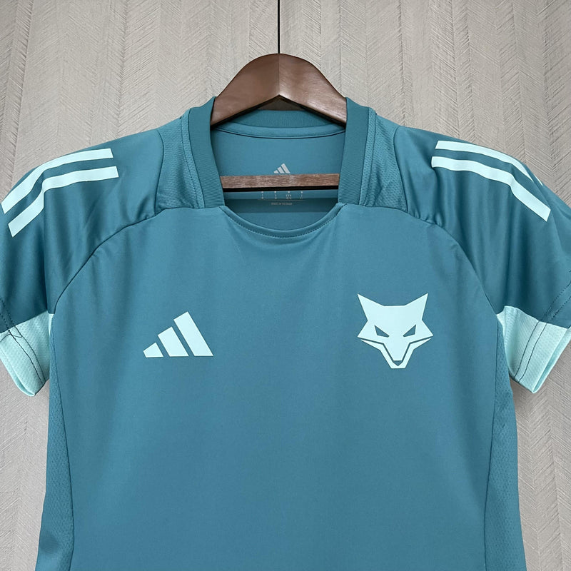 Camisa Cruzeiro de Treino 25/26 - Versão Feminina Baby Look Azul Turquesa