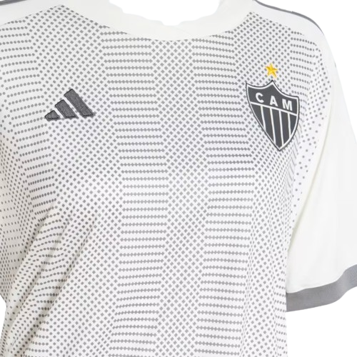 Camisa Atlético Mineiro Fora 24/25 - Versão Feminina Baby Look Branca