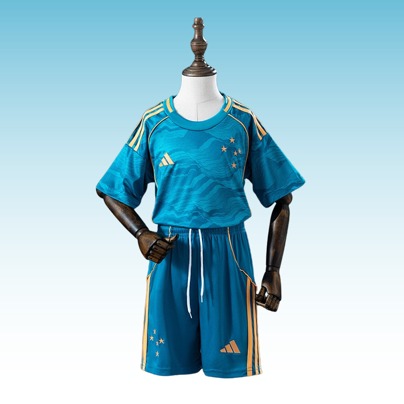 Conjunto Infantil Cruzeiro III 25/26 - Azul e Dourado