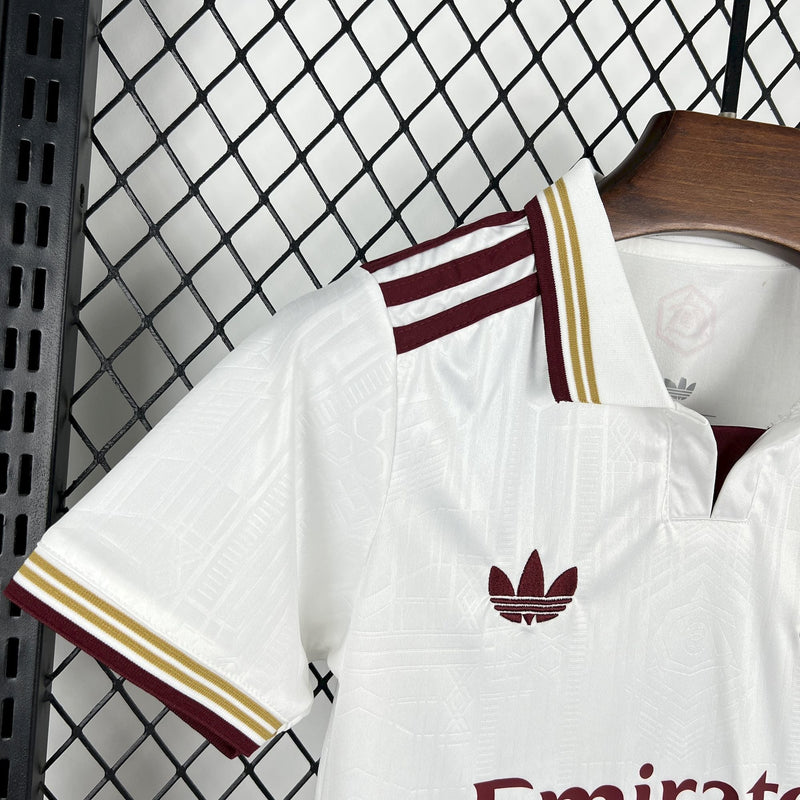 Conjunto Arsenal 25/26 away - Branco e vermelho