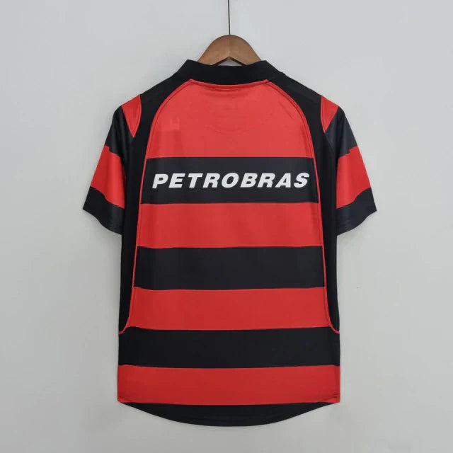 Camisa Retrô Flamengo I 2001/02 Masculina Torcedor Vermelha e Preta