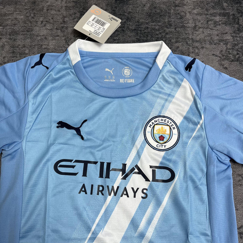 Conjunto Infantil Manchester City Titular 25/26 - Azul