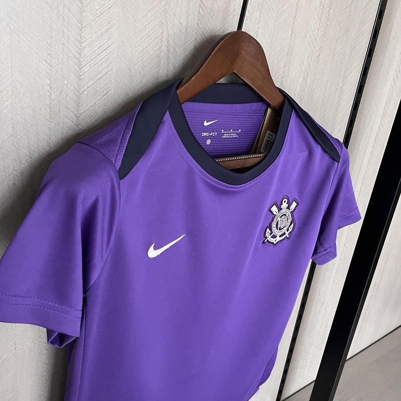 Camisa Corinthians de Treino 25/26 - Versão Feminina Baby Look Roxa