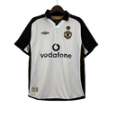 Camisa Dupla Face Retrô Manchester United Umbro 2001/02 100 Anos Masculina Branca e Preta ou Dourada