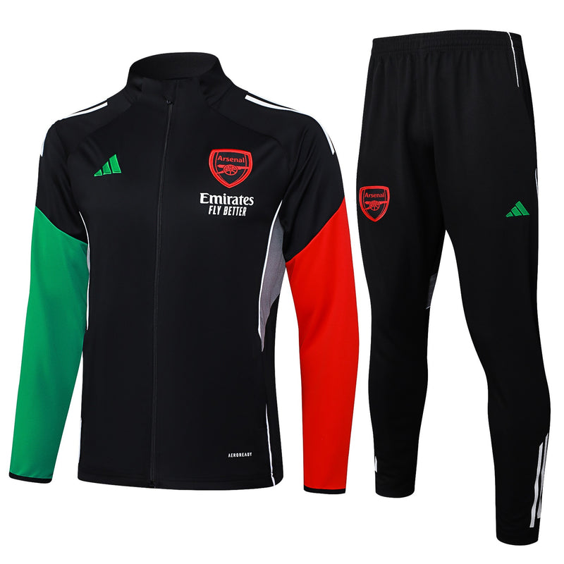 Conjunto de Treino Arsenal 25/26 - Preto e Vermelho