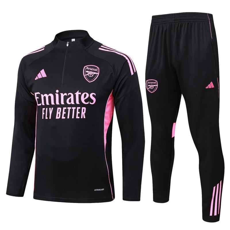 Conjunto de Treino Arsenal 25/26 - Preto e Rosa